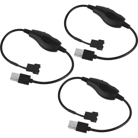 3Pcs Adaptateur Contrôleur Vitesse Ventilateur USB, USB 5V à 12V 4 Broches Adaptateur Ventilateur Refroidissement PC avec Interrupteur pour Ventilateurs Refroidissement d'Ordinateur (34cm) (1/5)