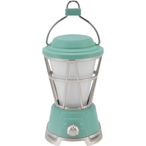 Retro-LED-Campinglaterne mit roter Flamme und grün-weißem Licht, batteriebetrieben (1/5)