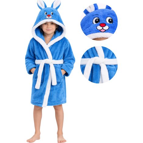 Mädchen-Kinderbademantel mit Hasenkapuze, Größe 3/4 Jahre, 110 116, als Geschenk (1/5)