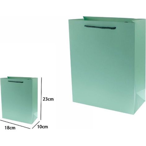 Set 3 Pz Buste Borsa Regala Sacchetti 23x18x10 Cm 69907 Verde Avec Manico Cordino