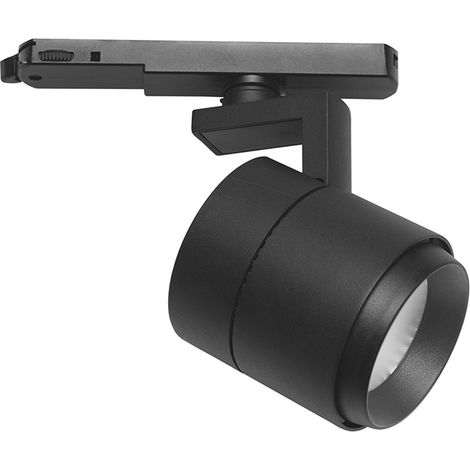 Projecteur Sur Rail Triphasé Gfa991C Led 35W 2950Lm 3000K 38° Cri90 Orientable En Aluminium Eurostandard Noir Satiné - Gealuce (1/2)