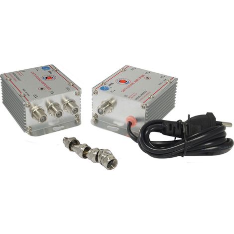 Amplificatore Segnale TV Antenna DVB-T 1 ingresso 3 uscite Sdoppiatore con Presa (1/3)