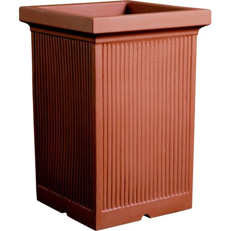 Pilone alto Resina Millerighe 41 cm. Terracotta