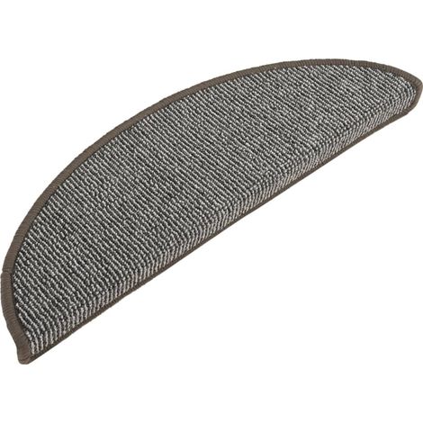 Stair Mats 15 pcs 56x17x3 cm Grey Half Round vidaXL