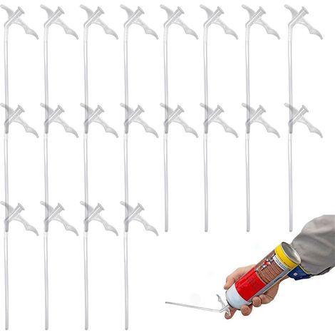Lot de 20 buses de pulvérisation en mousse transparentes, tubes jetables en PE pour mousse expansive (16cm x 4mm), compatibles avec la plupart des bombes à filetage (1/5)