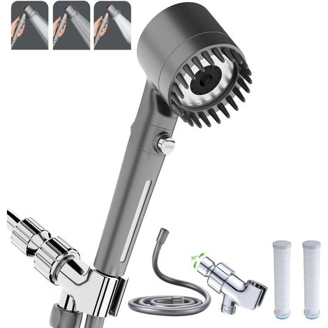 pommeau De Douche Haute Pression -economie Deau Pommeau Douche Anti Calcaire,haute Pression Pomme Avec 3 Modes De Jet,shower Head De Massage,arrt (1/4)
