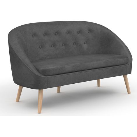 SONIA Samtbanksofa grau