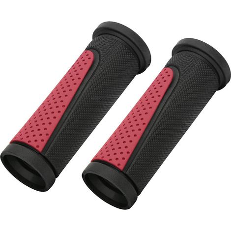 Fahrradgriffe kurz ergonomisch rutschfest für 22-23mm Lenker Rot/Schwarz (1/5)
