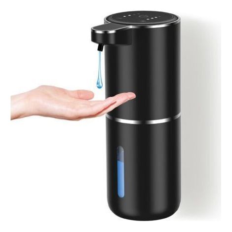 Soap Dispenser,USB C Rechargeable Wall Mounted Soap Dispenser 380ml,4 Adjustable Levels Liquid Soap Dispenser Black (1/4)