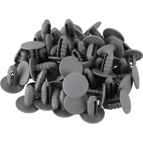 50PCS 8mm Hole Gray Plastic Rivet Door Push in CLip for Car-- (1/5)