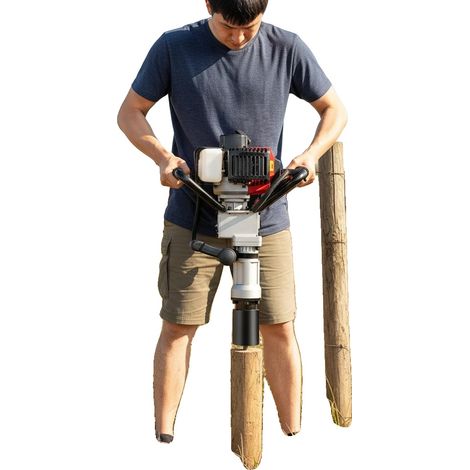 Pilote de poteau de clôture portable, moteur de 32,6 cc, puissance de 0,9 kW, énergie d'impact de 20-45 J, capacité de carburant de 0,9 L, fréquence d'impact de 1200-2200 tr/min (1/5)
