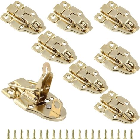 [NEVER USED] 8 Pcs Antique Hasp Locking Snap Hasp for Wooden Box Jewelry Box - Gold