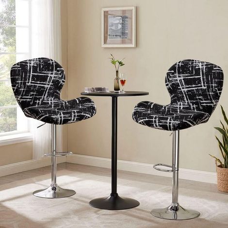 Housses de tabourets de bar – Lot de 2 – Tissu extensible, doux et respirant – Protection 360° contre l'usure – Installation rapide