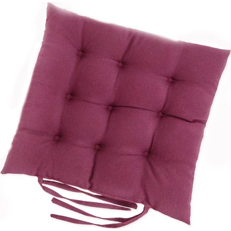 Cojines de felpa para silla de 40 x 40 cm con cierres, cojines para silla, tapetes de oficina para jardín, patio, comedor, cocina y silla de oficina (morado oscuro). (1/5)