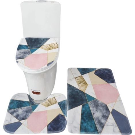 Ensemble de 3 Tapis de Salle de Bain - Super Doux, Antidérapants, pour Baignoire - Moquette Absorbante et Pelucheuse, Décorative pour la Maison