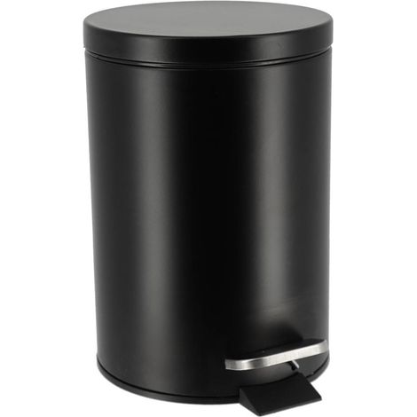 Cestino rotondo in acciaio inox da 3 l - nero - Tendance