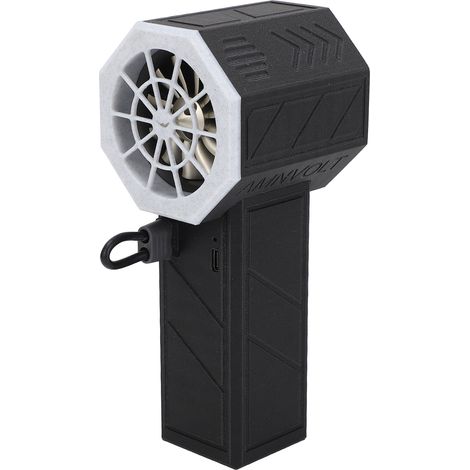 Ventilateur turbo portable, moteur sans balais de 50 mm, 12 000 tr/min, vitesse réglable en continu, souffleur rechargeable pour le dépoussiérage, poussée de 800 g, noir et blanc (1/5)