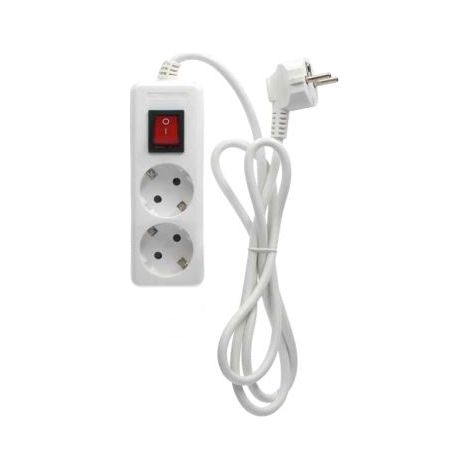 Base múltiple Serie Estándar 2T con interruptor (3x1.5mm) 1,5M Blanco (1/2)