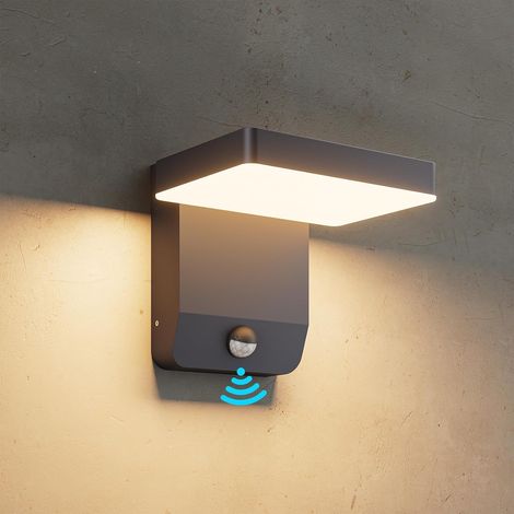 20W Applique exterieur avec detecteur de mouvement, 3000K lumiere blanche chaude lumiere exterieure angle d'eclairage reglable IP65 etanche anthracite (1/5)