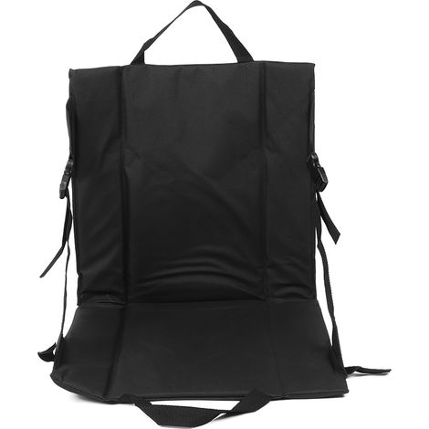 Coussin pliant noir pour chaise de plage, portable et léger, équipement de camping extérieur pour stade.