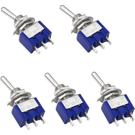 5pcs 6A 125V AC Mini 3 Pin SPDT Switch MTS-102 SPDT ON/ON (1/5)