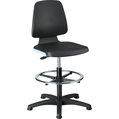 bimos Arbeitsdrehstuhl Labsit Bodengleiter+Fußring Sitzschale blau Integralschaum schw (1/4)