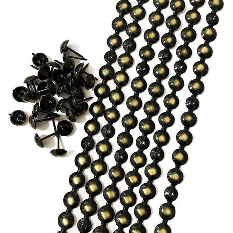 Bandes de clous décoratives plaquées noir de 10 m pour canapés,Accessoires de meubles à faire soi-même (11 mm) (1/5)