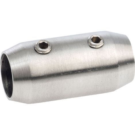 CROSO Verbinder rund Außen ø 18 mm, Bohrung ø 12,2 mm, Edelstahl geschliffen V2A