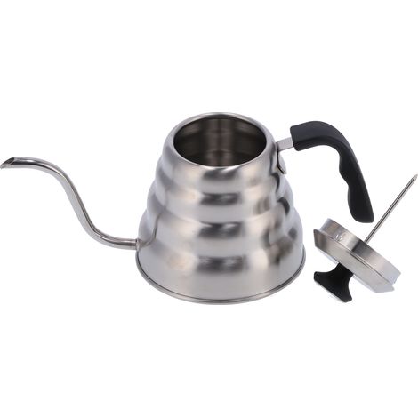 Cafetière 1200 ml en acier inoxydable avec thermomètre et col de cygne - Ustensiles à café (1/5)