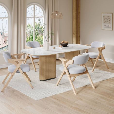 Chaises de salle à manger pliantes 4 pcs en bois massif avec coussin en velours griss et modernes pour salon, salle à manger ou café (1/5)