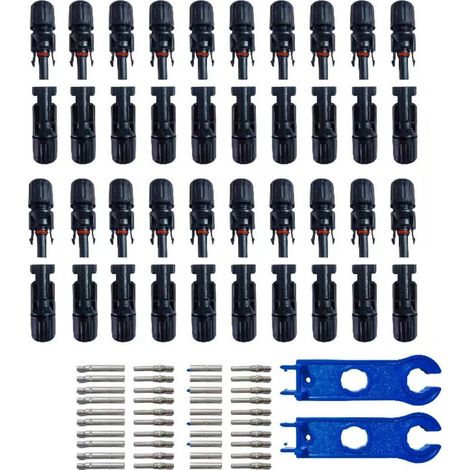 20 Paar Photovoltaik-Solarstecker, Stecker für Solarmodulkabel, geeignet für 2,5/4/6 mm² Solarkabel (1/4)