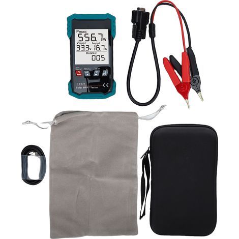 Rosvola 2000W MPPT Solarpanel-Tester PV-Messgerät Multimeter zur Fehlersuche bei Leerlaufspannungen mit LCD-Display