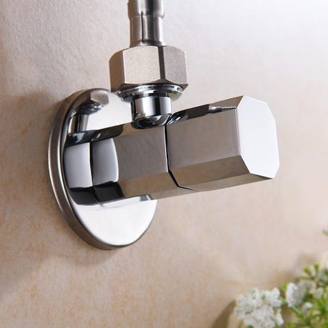 Rubinetto da bagno angolare - Montaggio a parete - Valvola di alimentazione dell'acqua - Valvola di controllo dell'acqua efficiente (1/3)