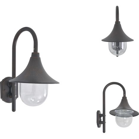 44213 applique jardin E27 42 cm aluminium bronze - Applique Murale Extérieure - Éclairage Jardin - Luminaire Extérieur - Lampadaire Extérieur - Lumière LED Extérieur (1/3)