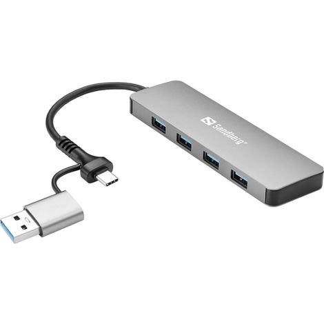 Sandberg USB-C/A Hub 4xUSB 3.0 Aluminium 5 Gbit/s (1/5)