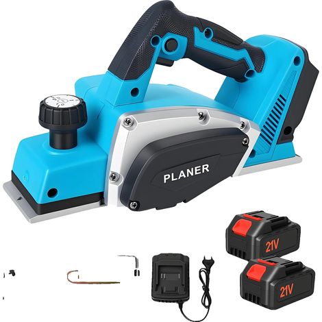 Raboteuse électrique sans fil, haute RPM, profondeur de coupe réglable, Avec 2 batteries (1/2)