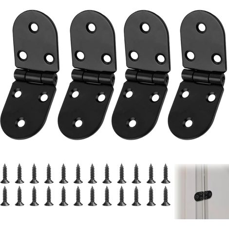 4 bisagras planas invisibles con tornillos para muebles, bisagras redondas de 180 grados para puertas de armarios, puertas pequeñas, cajones, ventanas, pianos y mesas. (1/5)