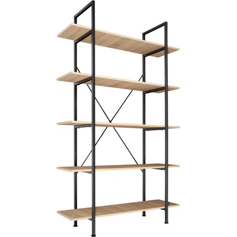 Librería grande de estilo industrial/vintage 5 niveles 1795 cm beige 080000255