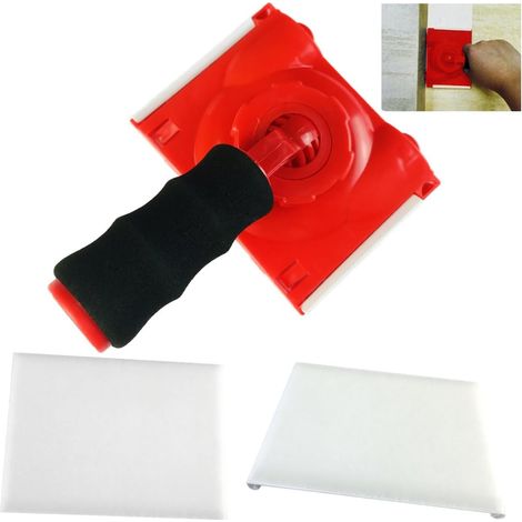 Rifinitore per bordi con due tamponi di ricambio  Tampone per angoli di pareti e soffitti  Applicatore per tampone di pittura  Strumento per la pittura dei bordi con punta per tampone da pittore  Rifi