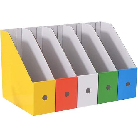 CCYKXA Zeitschriftenhalter Akten Büro, 5 Stück Zeitschriftenhalter aus Karton, Zeitschriftenhalter aus Kraftpapier, Zeitschriftenhalter, zur Aktenaufbewahrung Bürobedarf Schreibwaren zu Hause Büro Sch