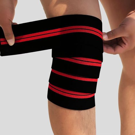 Bandage de soutien élastique pour poignet et genou - Genouillère de sport pour musculation et fitness - Attelle de compression (1/4)