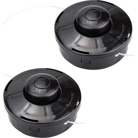 2 PCS Tonte Accessoires Fil Tête à Double Filetage Automatique Tête de Débroussailleuse Universelle Filetage M10 x 1,25, pour Coupe-herbe, Bobine de Fil de Rechange à Essence, Outil Multifonctionnel