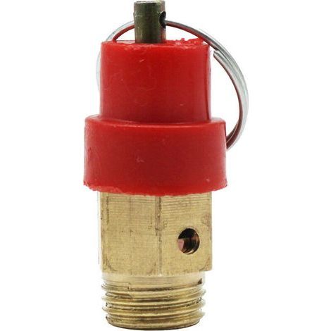 Soupape de sécurité pour compresseur d'air G1/4 mâleLimitation pression 8 kgLaiton et acier inoxydable1 unité (1/4)