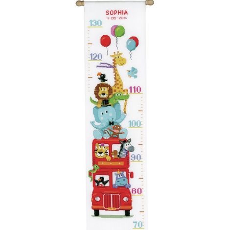 Vervaco Stickpackung Zählmuster Fröhlicher Ausflug Kit per Punto Croce contato, Cotone, Multicolore, 18.0 x 70.0 x 0.30000000000000004 cm