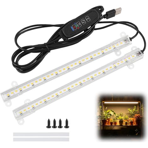 LED Grow Light for Indoor Plants, Full Spectrum 3500K, Plant Light 22cm with 60 LEDs, 3/9/12H Memory Timer, 10 Adjustable Brightness Levels, Vegetables, Fruits, Succulents (1/5)