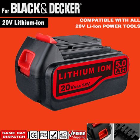 Batterie de remplacement 20V 5.0Ah LB2X4020 pour Black et Decker 20V Outil électrique sans fil 20 Volt MAX Batterie Li-ion LBXR20 LB20 LBX20 LBXR2020-OPE LBXR20B-2 (1/5)