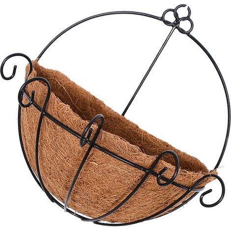 Jardinière suspendue en fibre, panier fait main avec doublure imperméable, décoration gain de place (1/5)