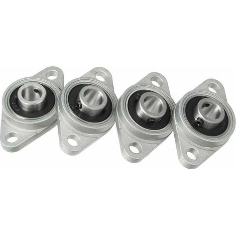 royaluxe - 4pcs KFL08 Alliage de Zinc de 8mm Portant l'alignement du roulement à Bride de Bloc d'oreiller,argent, (1/5)