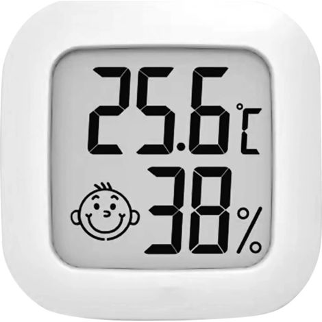 Thermomètre d'ambiance, hygromètre-thermomètre numérique LCD, thermomètre d'intérieur avec moniteur de température et d'humidité pour chambre, chambre d'enfant, entrepôt, sous-sol (1/5)