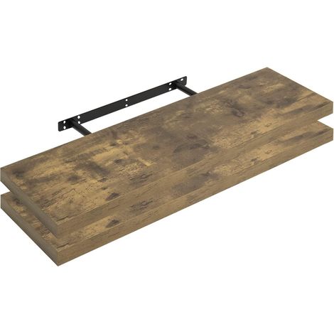 WOLTU Estanteria Pared Estante Flotante Juego de 2 Estante Pared de Madera de MDF para salón Cocina Pasillo 110x22.9x3.8cm